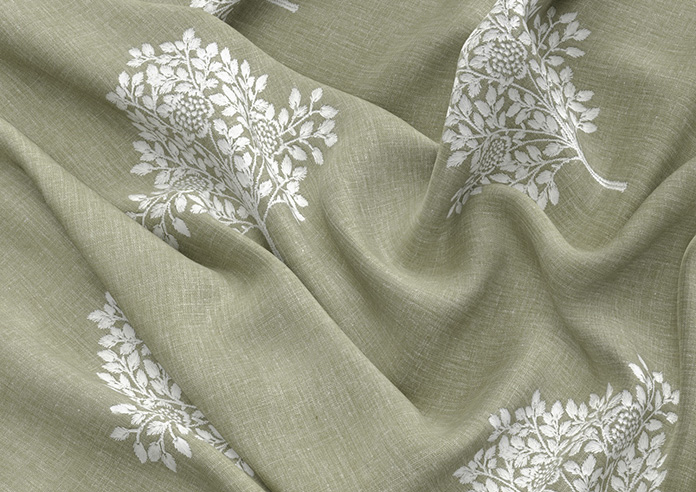William Morris At Home Marigold Tree Embroidery, Nettle - Twist&Fit Roman Blind - Image 4